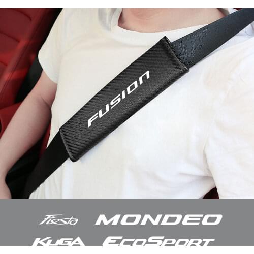 Car Seat Belt Pad Cover For Ford ECOSPORT EDGE ESCAPE EXPLORER Fiesta Fusion GHIA KUGA MONDEO MUSTANG RANGER SHELBY ST TAURUS