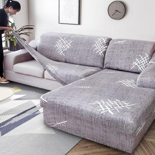 2 PCS Elastic Covers for Sofa Living Room L shaped Sofa Cover Case Chaise Longue Couch Slipcover Corner Sofa Cover Stretch