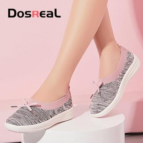 Dosreal Women Flats Shoes Air Mesh Spring Fashion Females Loafers Shoes Sweet Girl Butterfly Casual Sneakers Comfort Socks Shoe
