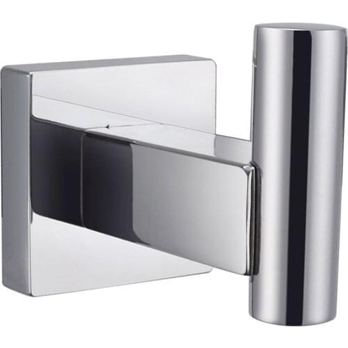 Chrome 304 Stainless Steel Coat Hook Single Towel/Robe Clothes Hook for Bath Kitchen Garage Heavy Duty Contemporary Square Style
