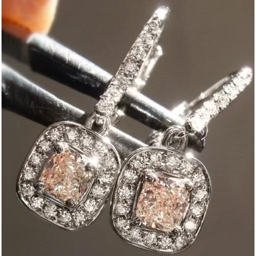 Huitan Gorgeous Princess Square CZ Drop Earrings for Women Weeding Engage Evening Party Female Delicate Earring Fashion Jewelry