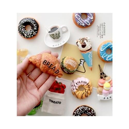 Food simulation fridge magnet egg cake beer donuts bread high quality