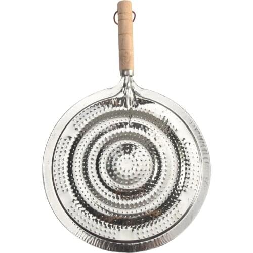 Kitchen Utensils Heat Diffuser Stove Pan For Gas/Electric/Induction Cooker 21cm Metal Cook Ring Wooden Handle Household Supply