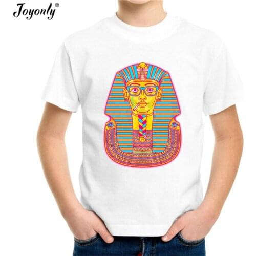 Joyonly 2018 Summer Fashion Pharaohs Smoke T shirt For Kids Girl Boy Children 3d Printed T-shirts tops baby clothes 4-11 years