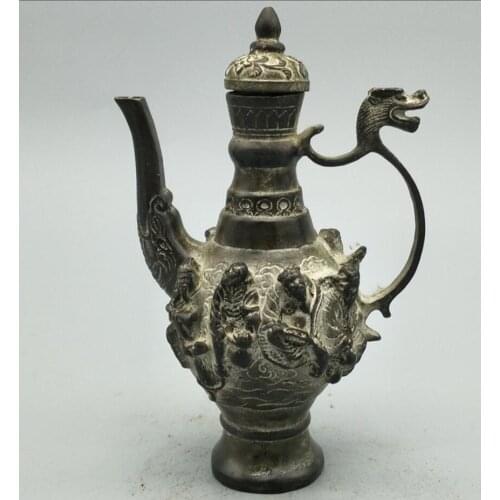 Copper Statue Brass eight immortals pot wine pot teapot home decoration bronze crafts