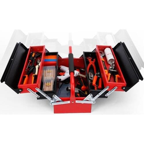 Metal Iron Portable Multi-function Folding Tool box Household Maintenance Electrician Anti-fall Tool Case