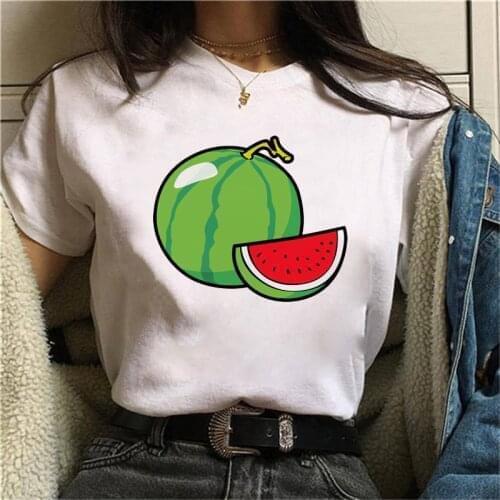 Fashion Watermelon Print T Shirt Women Lovely Summer Short Sleeved O-neck T-shirt Vintage Ullzang Tshirt Harajuku Tops Clothing