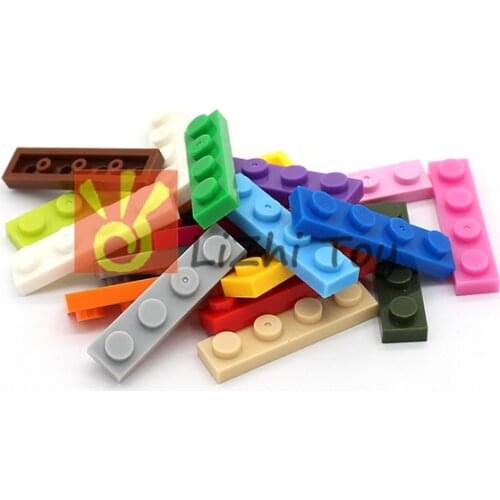Moc tiles Plate 1x4 3710 Short piece DIY enlighten block bricks Compatible With Assembles Particles 100pcs