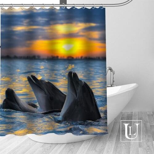 New arrival Custom dolphin Shower Curtain bathroom beautiful decor Shower Curtain Waterproof for yourself