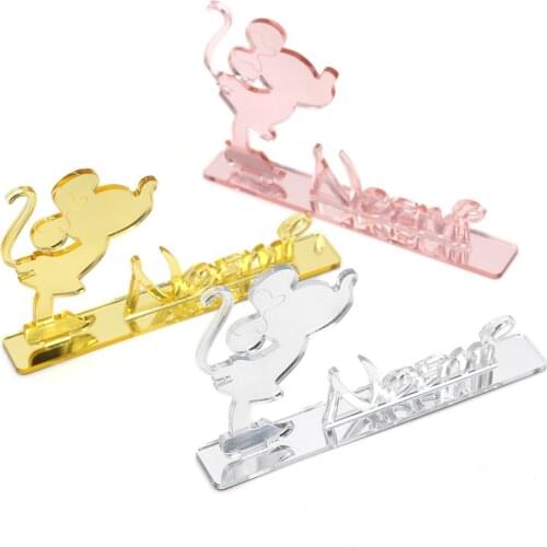 Personalized Laser Cut Princess Name Sign Centerpiece Plaques Baby Girl Wood / Gold Birthday Place Card Silver Christening Decor
