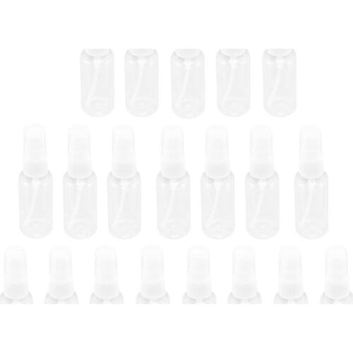 20 PCS 30 Ml(1Oz) Clear Plastic Mist Spray Bottle,Transparent Travel Bottle,Portable Refillable Spray Sprayer Bottle for Travel