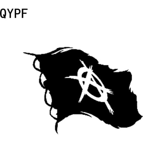QYPF 13.2CM*9.5CM Fashion Anarchy Flag Vinyl Car-styling Decal Car Sticker Black/Silver C15-0472