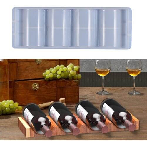 Silicone Molds Bottle Shelf Storage Glass Tray Casting Mould Clay Mold Beverage Wine Bottle Storage Rack Silicone Mould