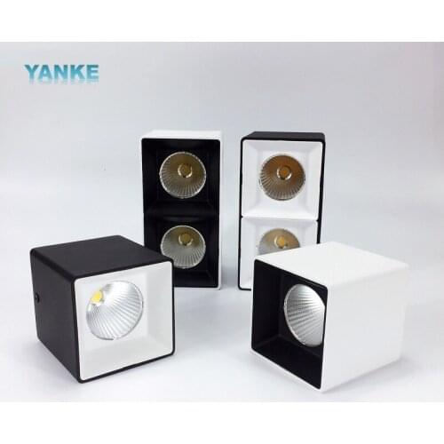 Dimming led square ceiling downlight living room corridor aisle light cob double head ceiling surface mounted spotlight 7W 12W