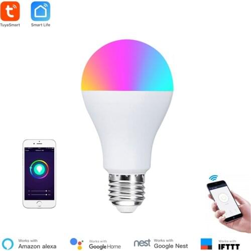 Tuya Smart App Control WiFi Bulb Smart voice control via Alexa and Google RGB E27 Smart Bulb Colorful Light Bulb Alexa Support