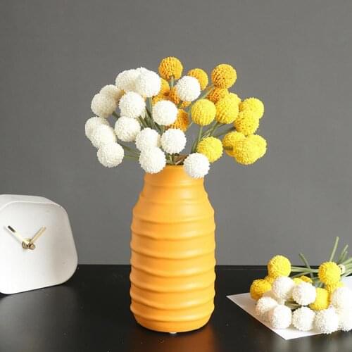 1 Bouquet Artificial Flower Vivid No Withering Plastic Chrysanthemum DIY Simulation Ball Flower Bouquet Home Decor