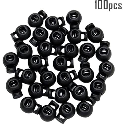 100pcs Plastic Cord Lock Spring Clasp Stop Single Hole Drawstring Stopper Toggles Garment Shoelace Rope Diy Craft Parts