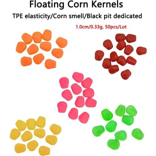 50pcs TPE Luminous Soft Corn Lures Artificial Carp Fishing Lure With Nice Scent Floating Corn Kernel Bait For Black Pit Fishing