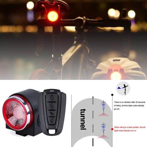 A8 Road Bike Automatic Brake Cycling Taillight Anti-theft Alarm Lock Remote Control MTB Wireless Bell ToolsBicycle Rear Light