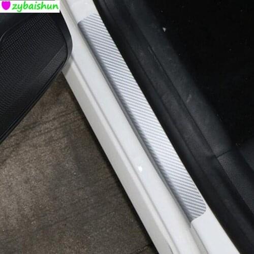 Car Accessories Carbon Fiber Door Sill Scuff Plate Guards Sills for Seat ibiza Auto accessories