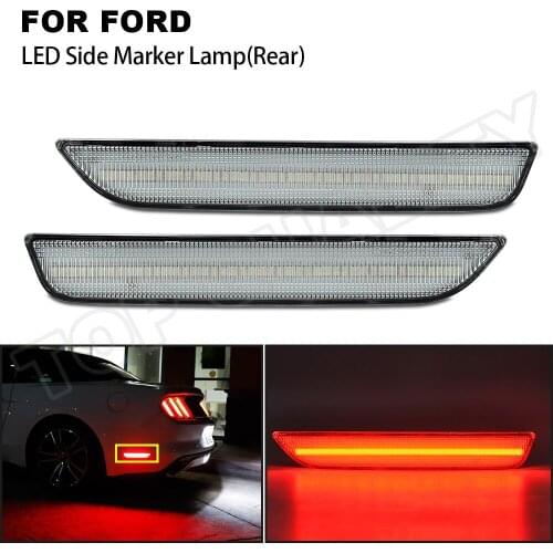 2PCS Side Marker Rear Light for Mustang Red Parking Lamp For FORD Mustang 2010-2014 Somked Lens Error Free Back Sidemarker Lamps