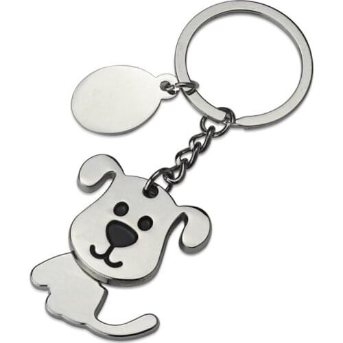 FREE shipping by FEDEX 100pcs/lot New Hot Metal Rotary Head Dog keychains Novelty Dog Keyrings Blank Plate Custom LOGO