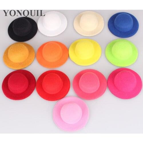 13Colors 7CM Children Mini Top Hats Girl Women Wedding Party Fascinator Hats Festival Dance DIY Craft Hats Base 24Pcs/Lot SYB14