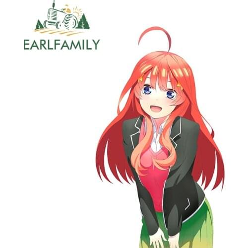 EARLFAMILY 13cm x 7.8cm Anime Funny Car Stickers for Cute Itsuki Nakano Stars Decal Scratch-Proof Windows Windshield Waterproof