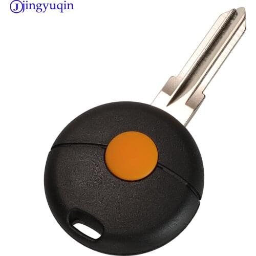 Jingyuqin 5ps 1 Button Remote Car Key Shell For Benz Smart Fortwo Cabrio City Crossblade 1998-2012 Uncut Blade Fob Case Cover