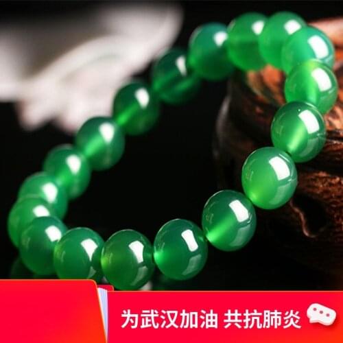 10mm lovely Green agate Bangle carnelian mala Bead Bracelet crystal prayer Amulet