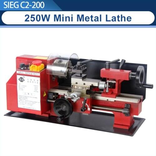 Mini Precision Metal Lathe/SIEG 250W motor+C2-200mm 2500RPM Variable Speed Mini Lathe/working length Micro Wood & Metal Lathe