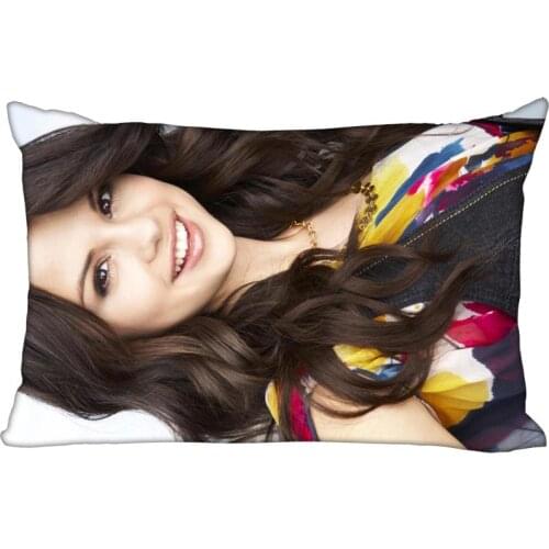 Selena Gomez Pillow Cover Bedroom Home Office Decorative Pillowcase Rectangle Zipper Pillow cases Satin Fabric No Fade