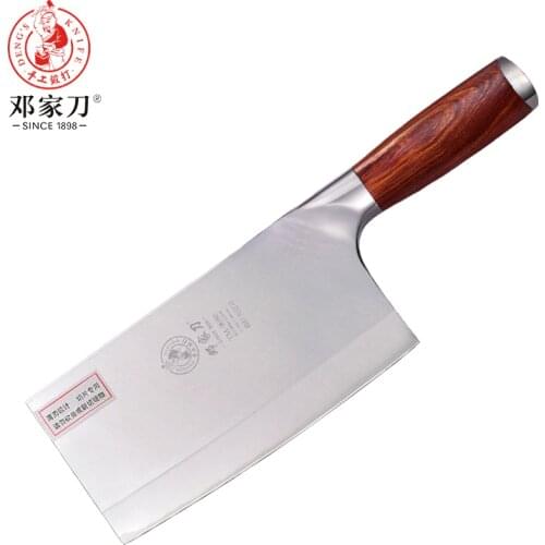 DENGJIA 9Cr18Mov Steel Mahogany Handle Chinese High Quality Chef Knife Handmade Vegetable and Meat Stainless Kitchen Knives