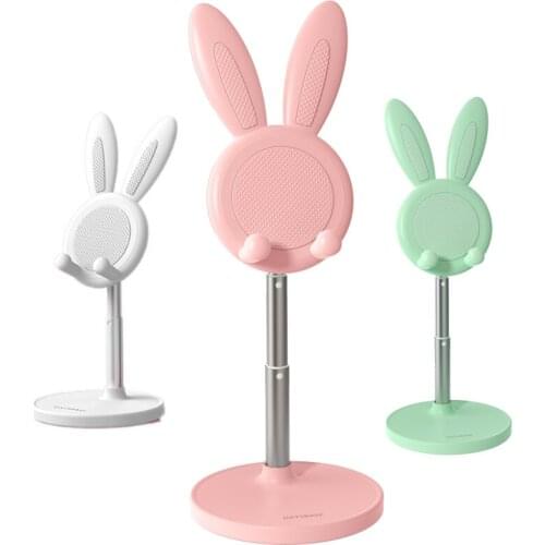 Cute Bunny Sytle Adjustable Desk Phone Holder Desktop Portable Tablet Smartphone Holder Stand For iPhone iPad Tablet