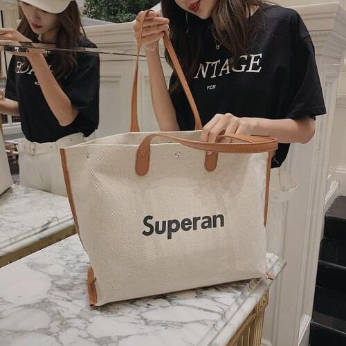 Luxury Designer Handbag Women Beach Canvas Bag High Capacity Tote Female Shopper Shopping Bag Lady 2021 Vacation Travel bolsos