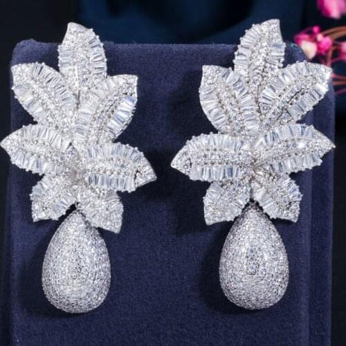 Zlxgirl jewelry colorful plated color zircon copper stud earring for wedding bridal accessory perfect womens pearl earring