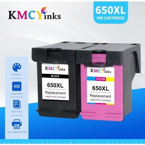 KMCYinks 650XL Compatible Ink Cartridge Replacement for HP 650 XL for HP Deskjet 1015 1515 2515 2545 2645 3515 3545 4515 4645