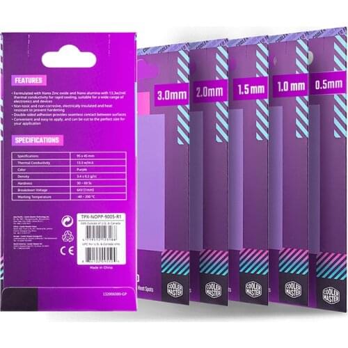 Cooler Master Nano Thermal Pad 13.3W/mk For Computer Laptop CPU GPU Video Card Heatsink Cooling Heat Conduction Gap Slices
