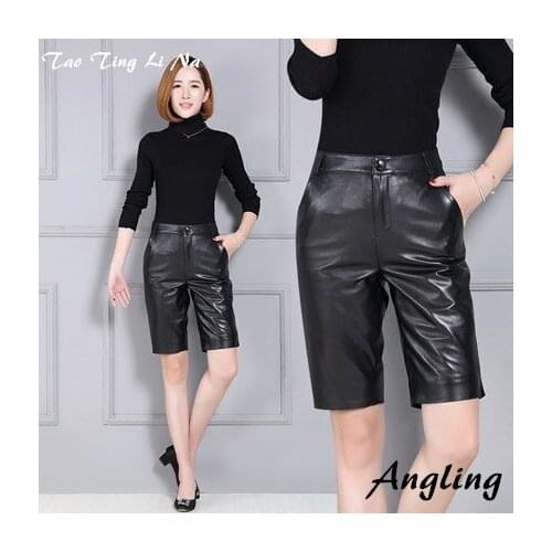 Top brand High 2020 New Waist Slim Sheepskin Shorts K11 high quality