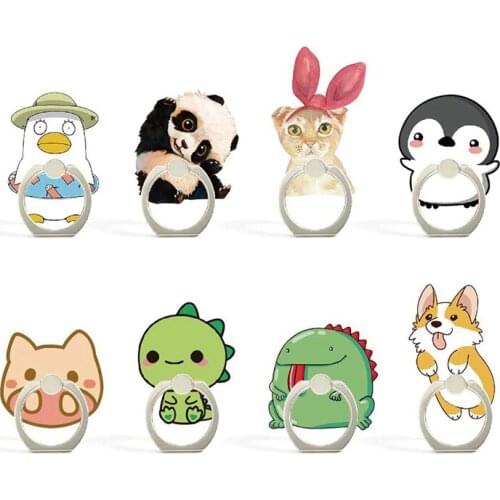 Universal Cartoon Cute Animal Penguin Dinosaur Panda Finger Ring Smartphone Stand Holder Mobile Phone Holder For All Phone