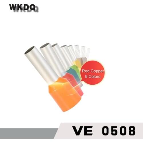 VE0508 0.5mm^2Insulated Cord Wire End Ferrules Terminal Boots Lace Cooper Ferrule Wire Crimp 9 coolor