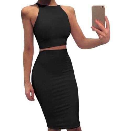 European and American explosion models 6-color womens sleeveless suits mid-length skirt slim two-piece vest skirt