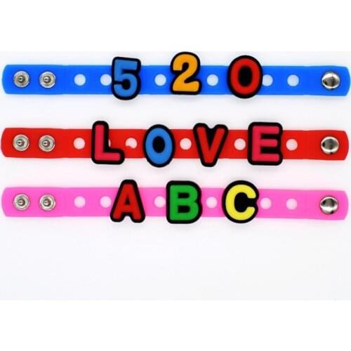 1 Pcs Summer Hole Shoes Accesories Fashion Letter PVC Kids Cartoons DIY Shoe Buckle Accessories Charms Party Gift Cn(origin)
