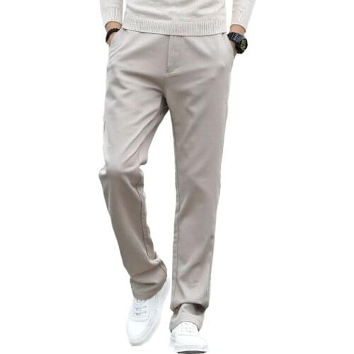 2018 Men Fashion Smart Casual Mens Straight Pants Youth Casual Summer Drawstring Lightweight Long Pants Elastic Force Plus Size