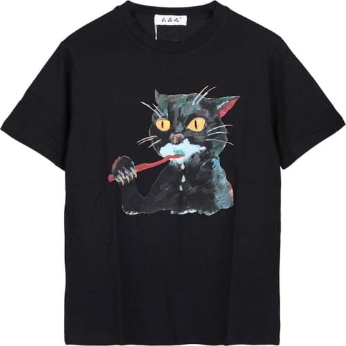 2020 New Arrival Top Fashion Sale T Shirt Brand Clothing Tshirt Men Casual O-neck Leisure Brush Teeth Print Cotton T-shirt