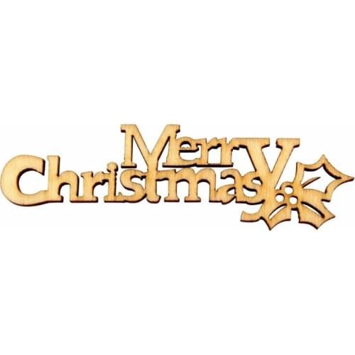 30pcs 92x24mm Rustic Wooden Merry Christmas Plaques Crafts Scrapbook Confetti Xmas Table Decorations Tags