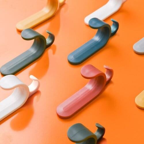 4/6PCS Hook Decorative Hook Plastic Key Towel Clothing Towel Storage Rack Door Grass Wall Hanging Multipurpose For Home Bathroom