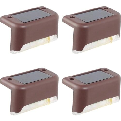 4x LED Solar Deck Lights Waterproof Outdoor Pathway Yard Stairs Fence Lamps Wall Landscape Lamp Solar Light for Stair Courtyard