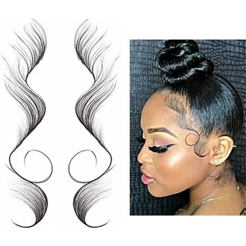 5 Styles Hairline Tattoo Stickers Baby Hair Edge Temporary Curly Hair Fake Tattoo Natural Waterproof Makeup Tools