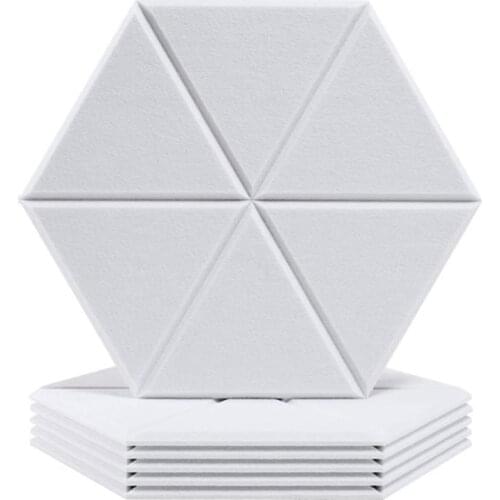 6 Pack Hexagon Acoustic Panels Soundproof Padding High Density Decorative Sound Dampening Panels for Studio,Home&Office